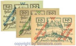 Heiligenberg, J00361III, Serie 10, 20, 50 Heller, Buchstabe W; 1