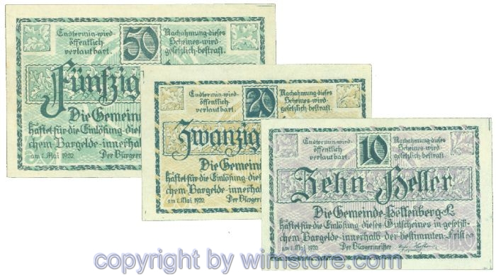 Helfenberg, J00363b, Serie 10, 20, 50 Heller; 1