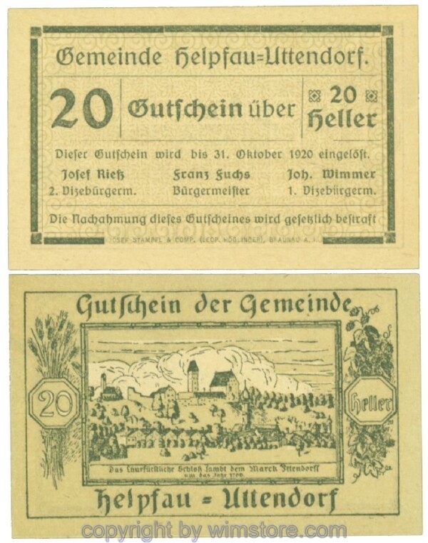 Helpfau-Uttendorf, J00365Ia9, 20 Heller; 1