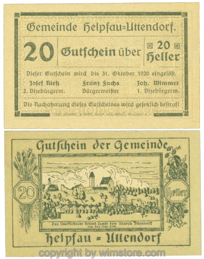 Helpfau-Uttendorf, J00365Ia9, 20 Heller; 1