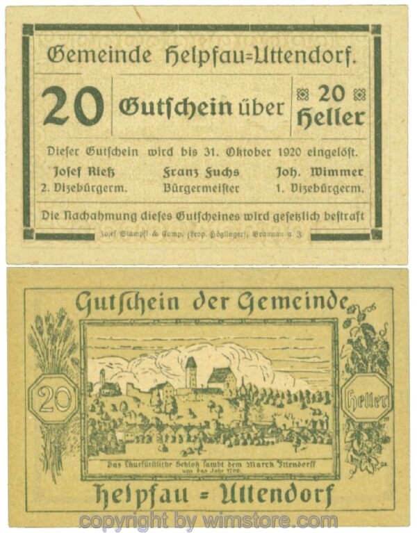 Helpfau-Uttendorf, J00365Ia11, 20 Heller; 1