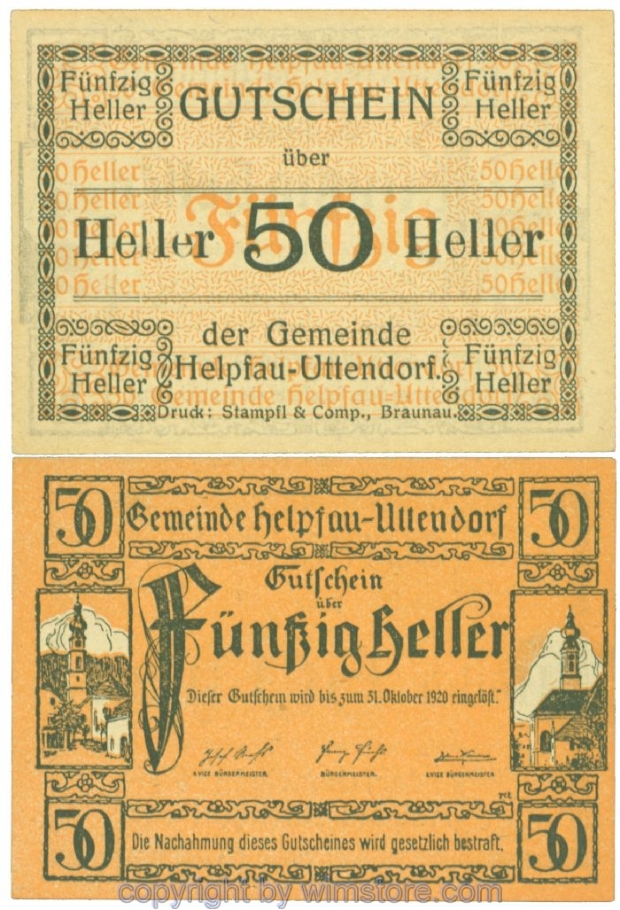 Helpfau-Uttendorf, J00365Ia13, 50 Heller; 1