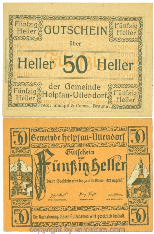 Helpfau-Uttendorf, J00365Ia23, 50 Heller; 1-