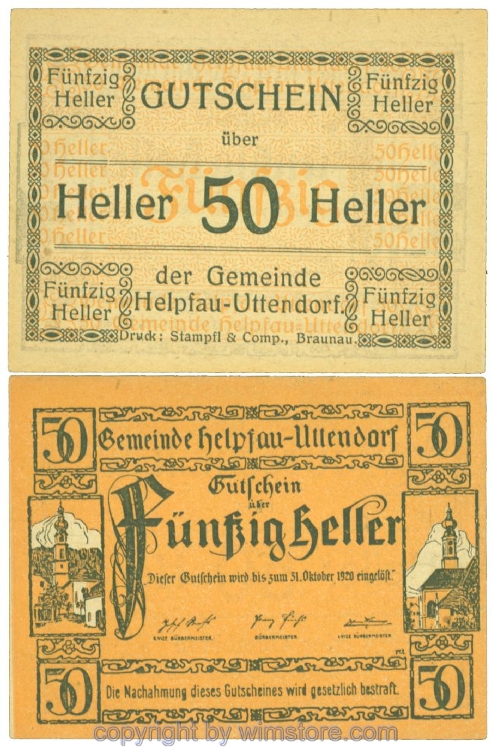 Helpfau-Uttendorf, J00365Ia23, 50 Heller; 1-