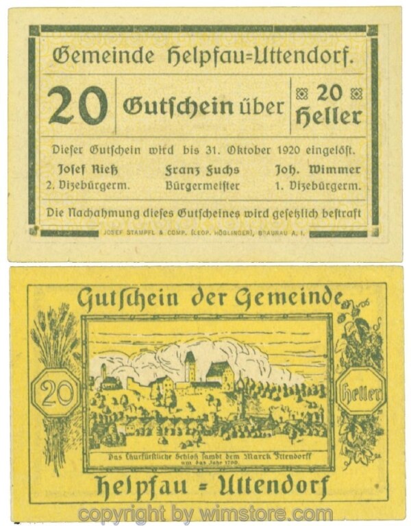 Helpfau-Uttendorf, J00365Ib10, 20 Heller; 1