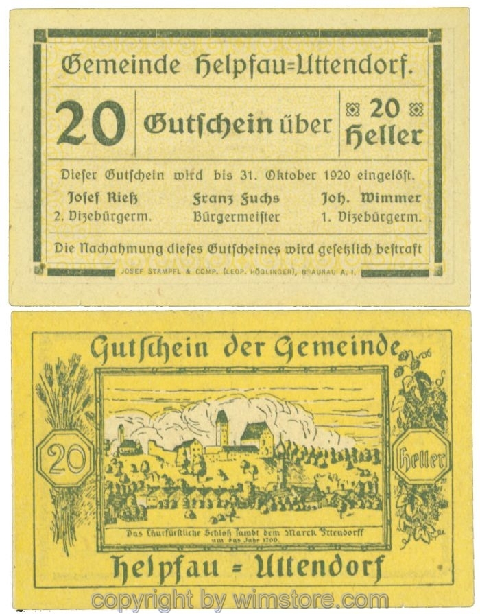 Helpfau-Uttendorf, J00365Ib10, 20 Heller; 1