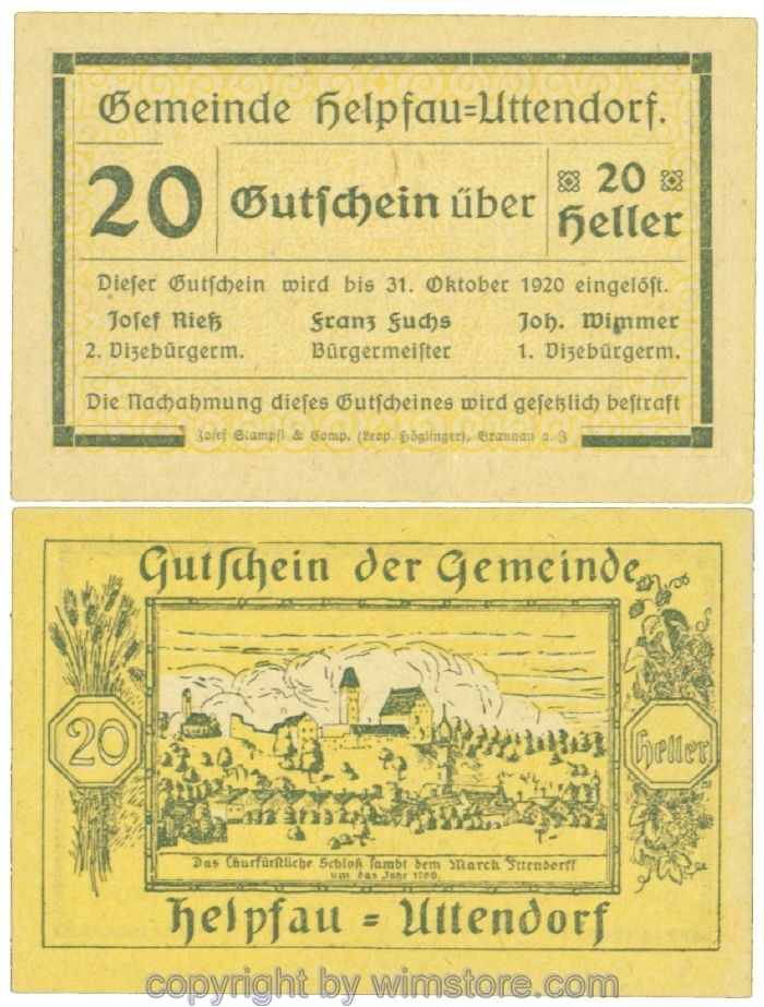 Helpfau-Uttendorf, J00365Ib12, 20 Heller; 1