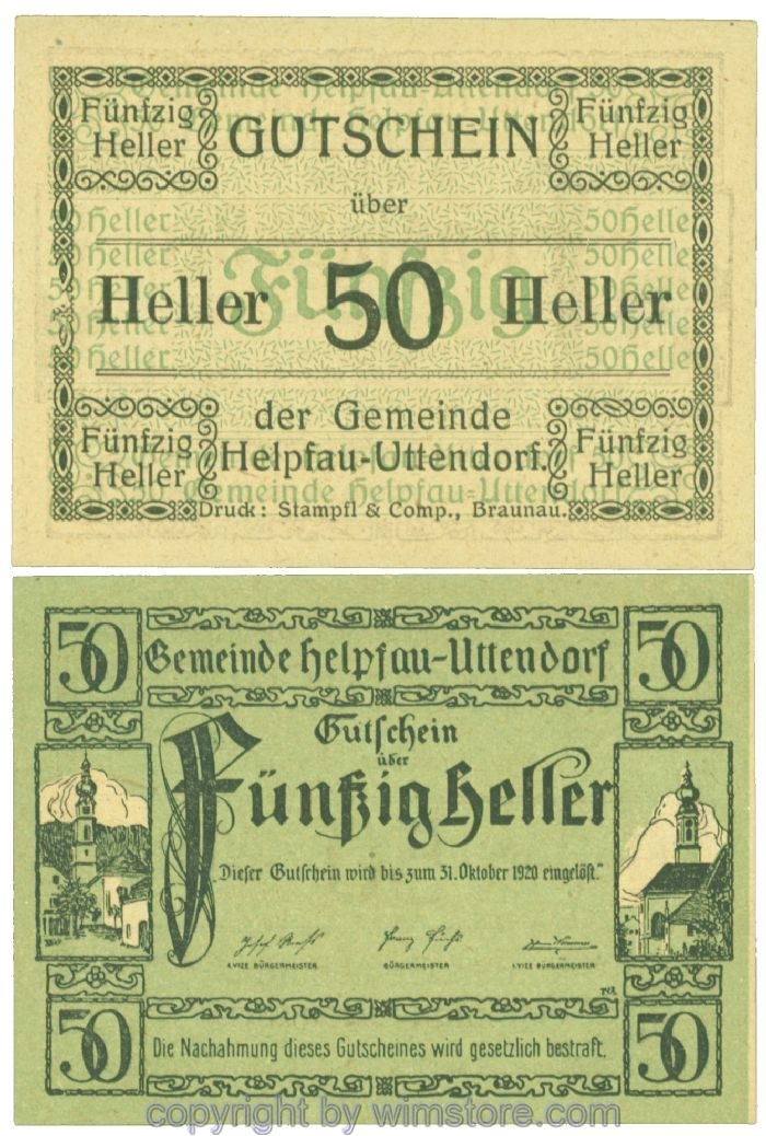 Helpfau-Uttendorf, J00365Ib18, 50 Heller; 1