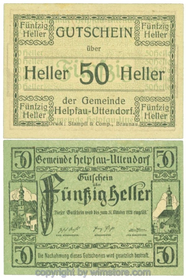 Helpfau-Uttendorf, J00365Ib24, 50 Heller; 1