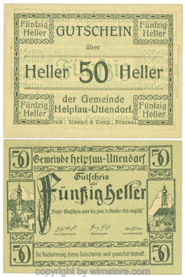 Helpfau-Uttendorf, J00365Ib28, 50 Heller; 1