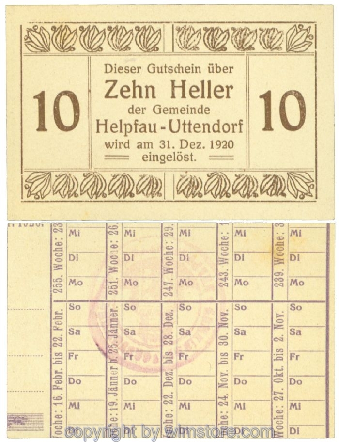 Helpfau-Uttendorf, J00365II31, 10 Heller; 1
