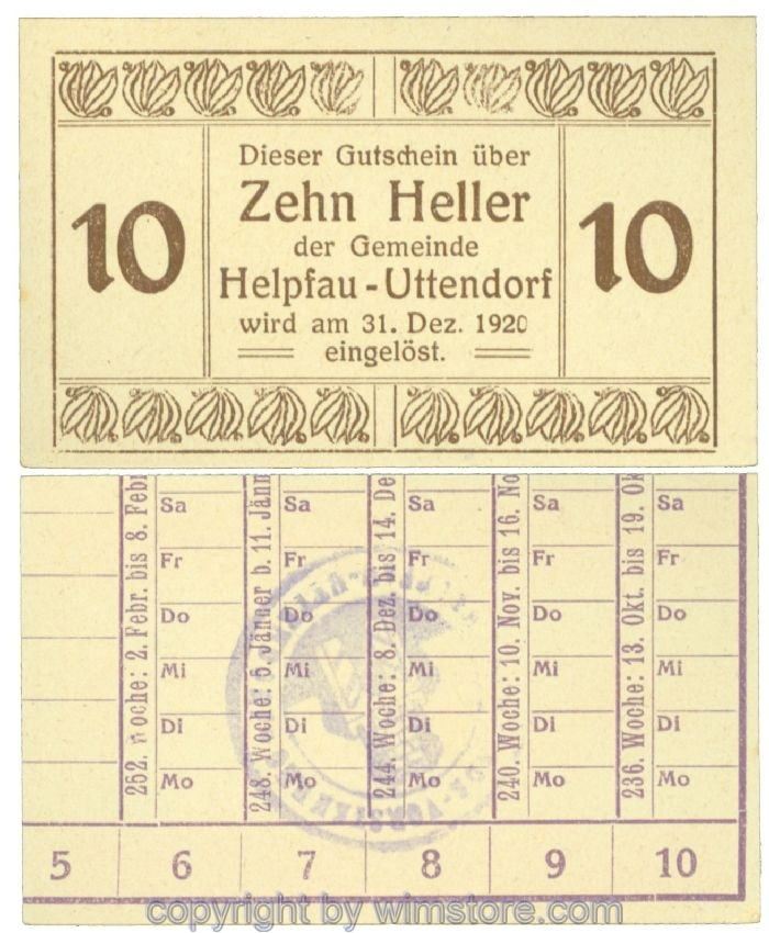 Helpfau-Uttendorf, J00365II35a, 10 Heller; 1