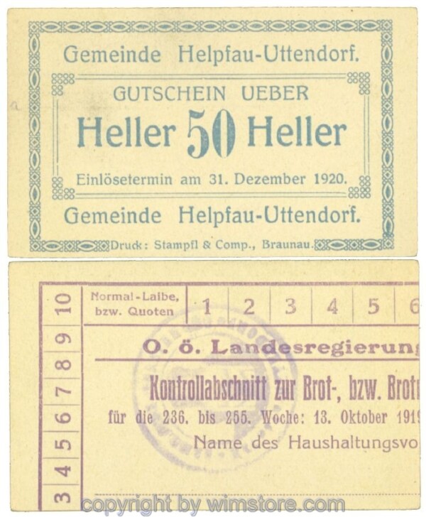 Helpfau-Uttendorf, J00365II38, 50 Heller; 1