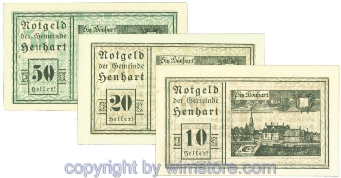 Henhart, J00366a, Serie 10, 20, 50 Heller; 1