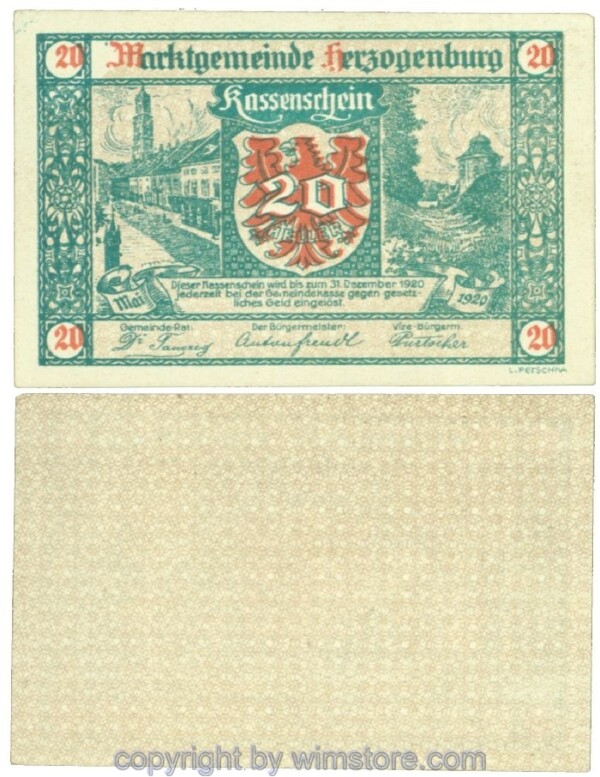 sn106526 Herzogenburg, J00367, 20 Heller; 1