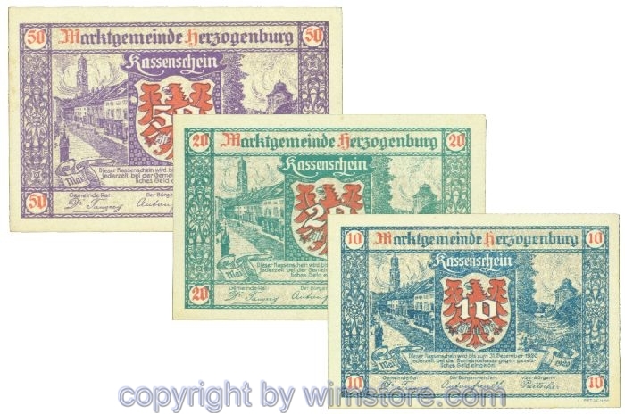 Herzogenburg, J00367, Serie 10, 20, 50 Heller; 1