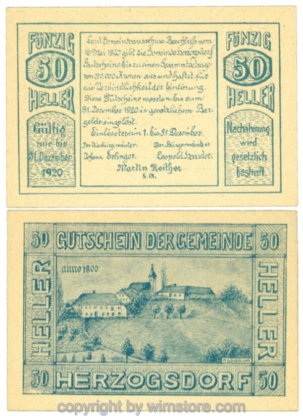 Herzogsdorf, J00373Ia, 50 Heller; 1