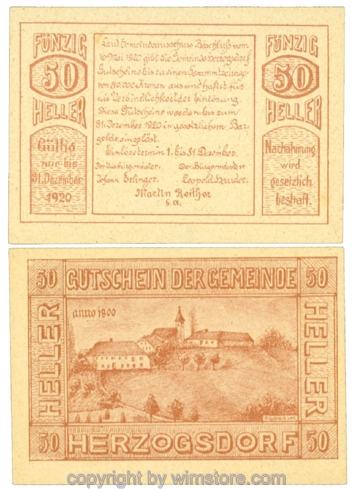 Herzogsdorf, J00373Ia, 50 Heller; 1