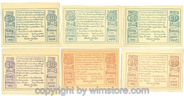 Herzogsdorf, J00373Ia, Serie 10, 10, 20, 20, 50, 50 Heller; 1-