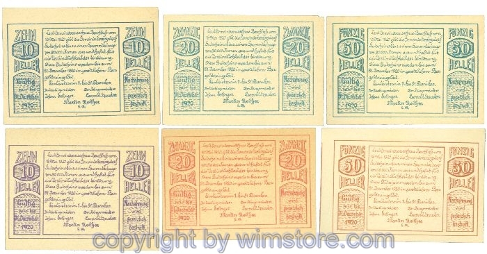 Herzogsdorf, J00373Ia, Serie 10, 10, 20, 20, 50, 50 Heller; 1-