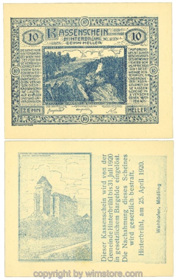 Hinterbrühl, J00376Ia1a, 10 Heller; I
