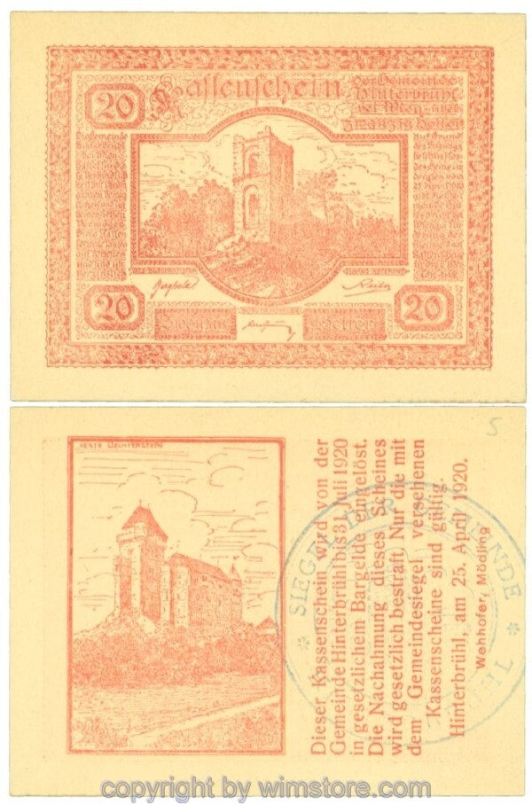 Hinterbrühl, J00376Ia2, 20 Heller; I