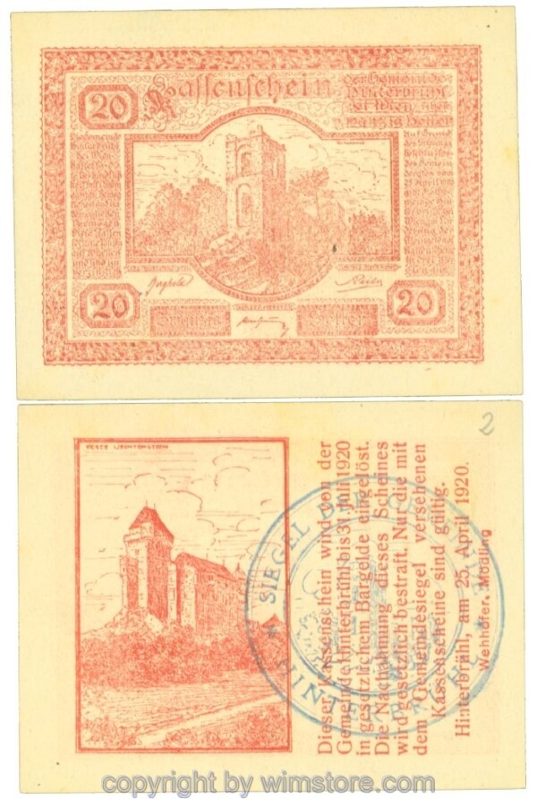 Hinterbrühl, J00376Ia2a, 20 Heller; I