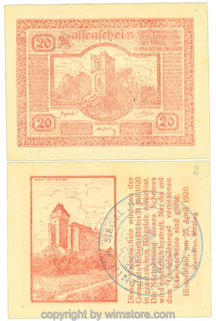 Hinterbrühl, J00376Ia2a, 20 Heller; I