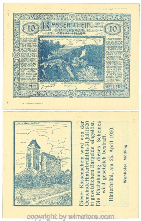 Hinterbrühl, J00376Ia4, 10 Heller; I