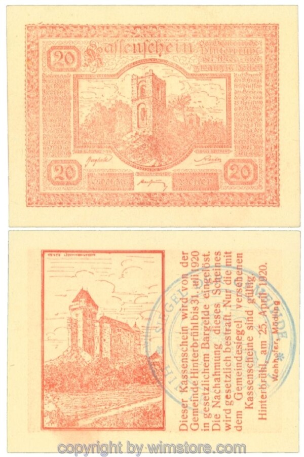 Hinterbrühl, J00376Ia8, 20 Heller; I