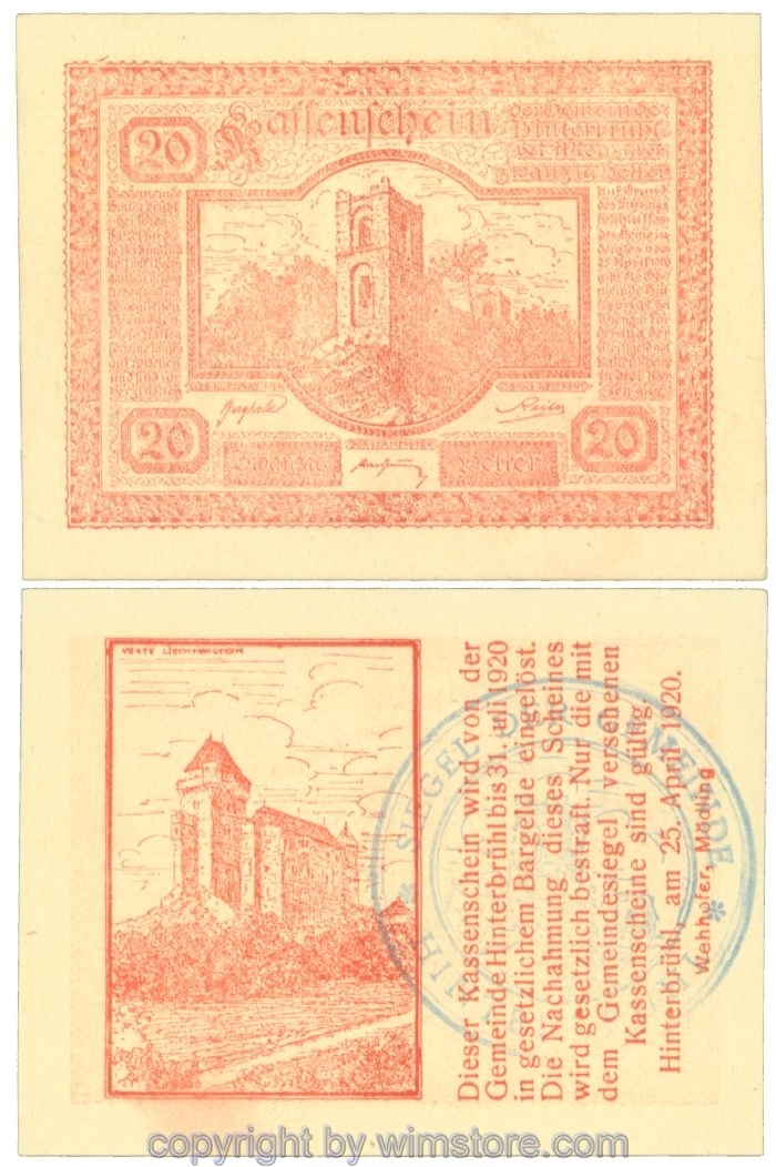 Hinterbrühl, J00376Ia8, 20 Heller; I