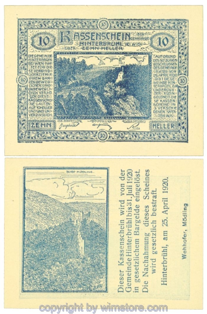 Hinterbrühl, J00376Ia14, 10 Heller; I