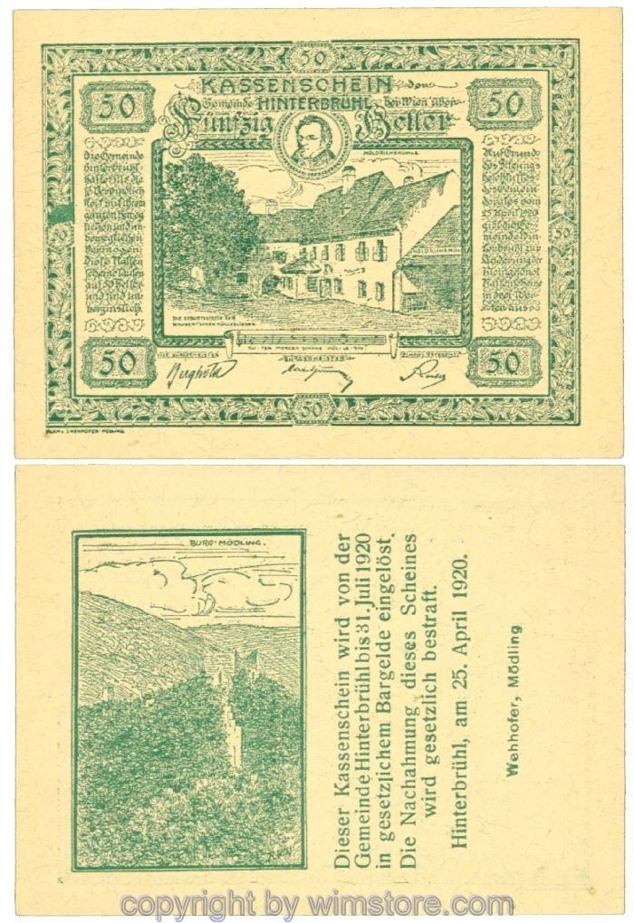Hinterbrühl, J00376Ia16, 50 Heller; I