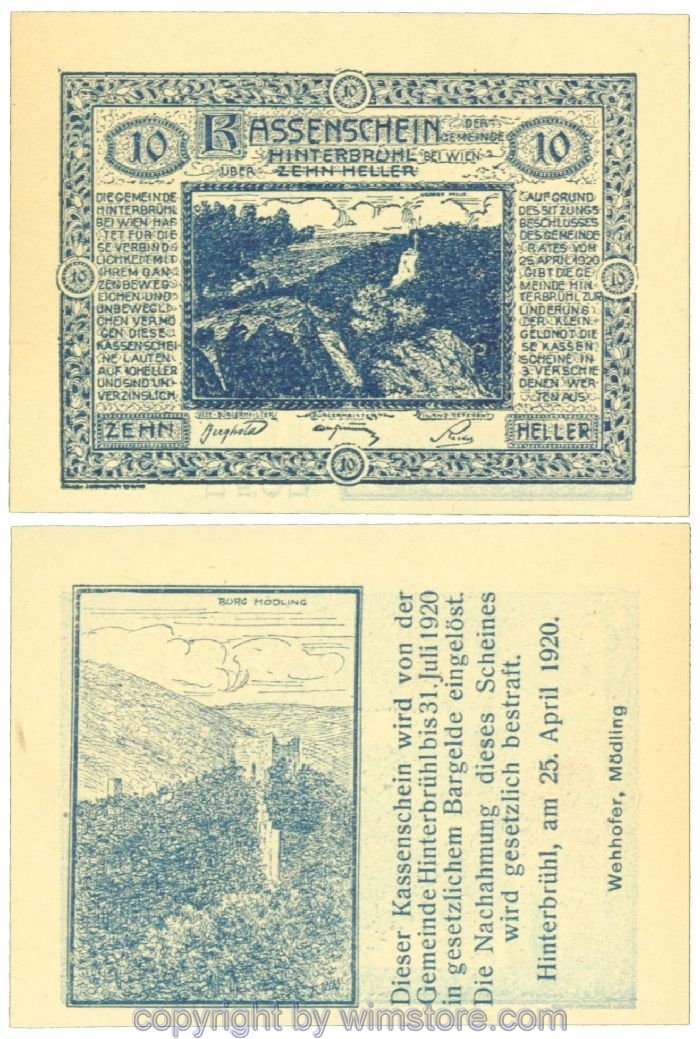 Hinterbrühl, J00376Ia17, 10 Heller; I