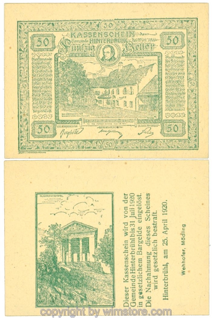 Hinterbrühl, J00376Ia22, 50 Heller; I