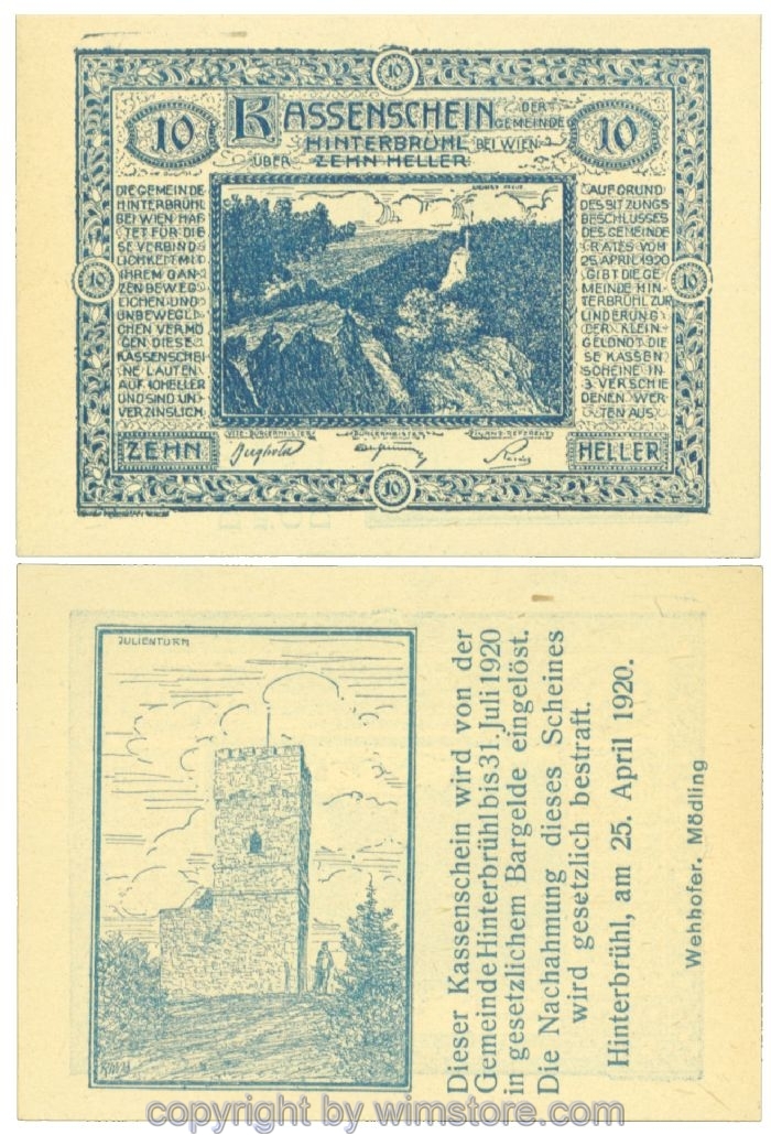 Hinterbrühl, J00376Ia27, 10 Heller; I