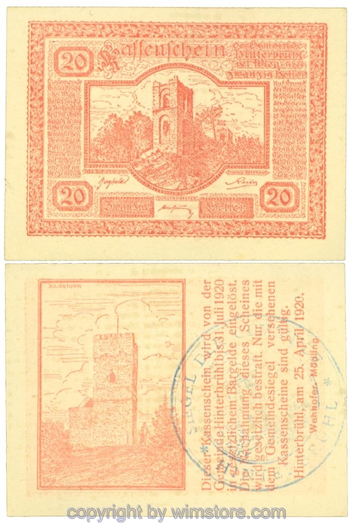 Hinterbrühl, J00376Ia28, 20 Heller; I