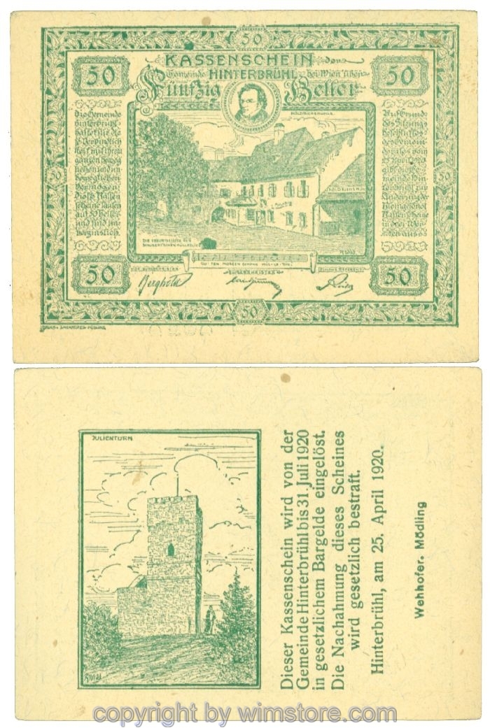Hinterbrühl, J00376Ia29, 50 Heller; I