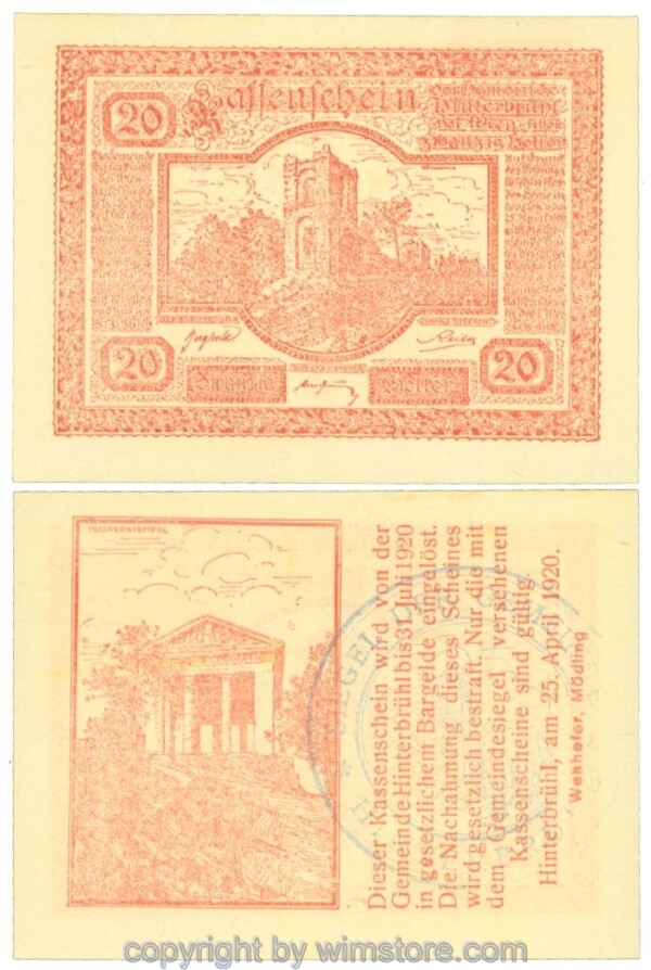 Hinterbrühl, J00376Ia31b, 20 Heller; I