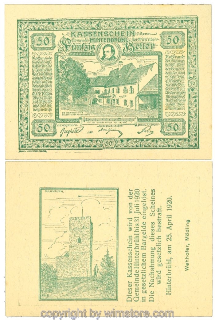 Hinterbrühl, J00376Ia32, 50 Heller; I