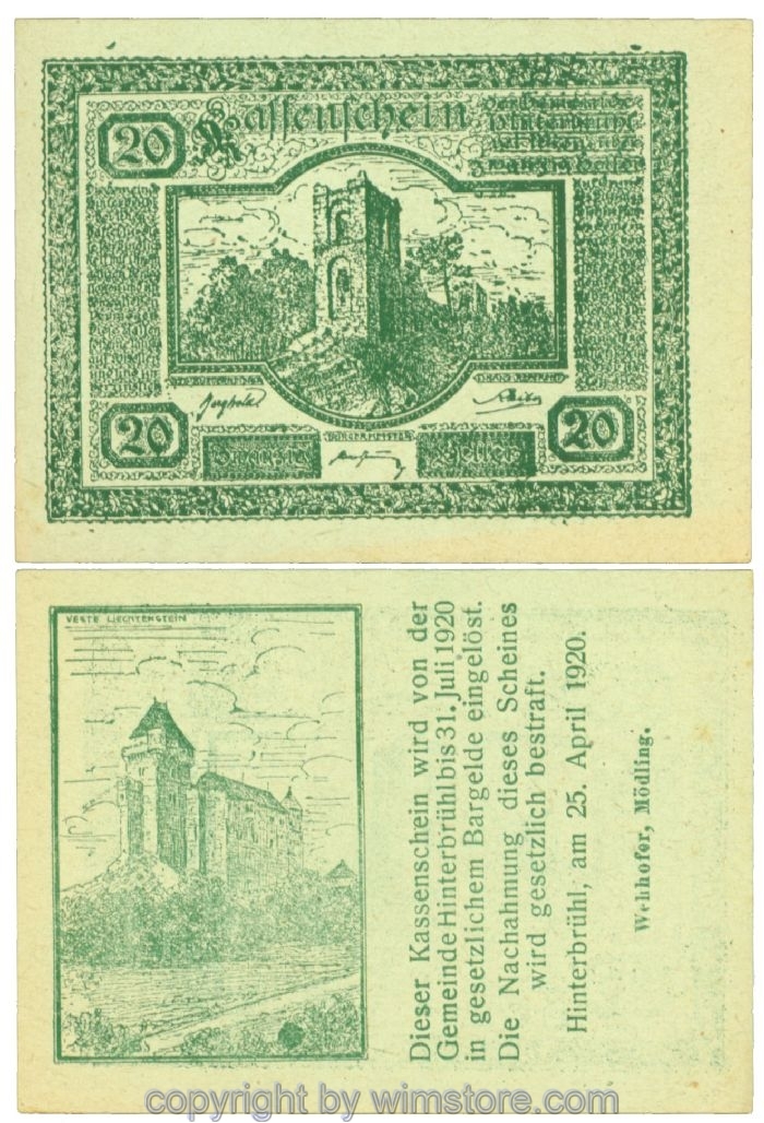 Hinterbrühl, J00376Ib5, 20 Heller; I