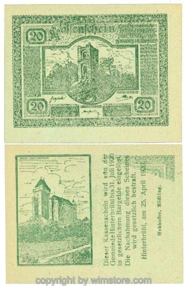 Hinterbrühl, J00376Ib12x, 20 Heller; I