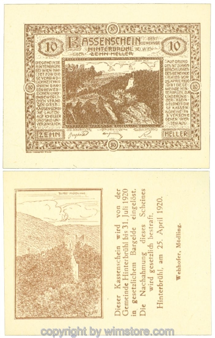 Hinterbrühl, J00376Ib26, 10 Heller; I