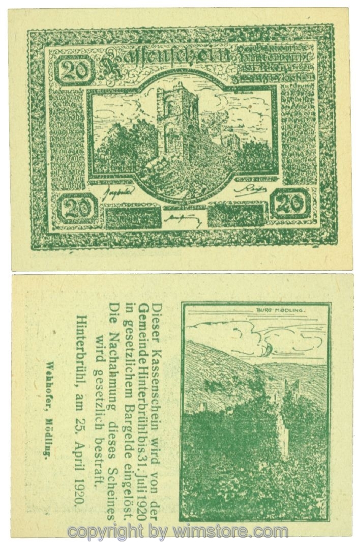 Hinterbrühl, J00376Ib27, 20 Heller; I