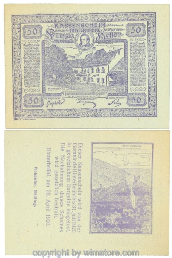 Hinterbrühl, J00376Ib28, 50 Heller; I