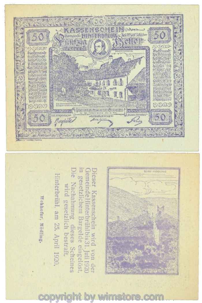 Hinterbrühl, J00376Ib28, 50 Heller; I