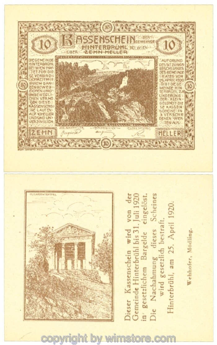 Hinterbrühl, J00376Ib41, 10 Heller; I