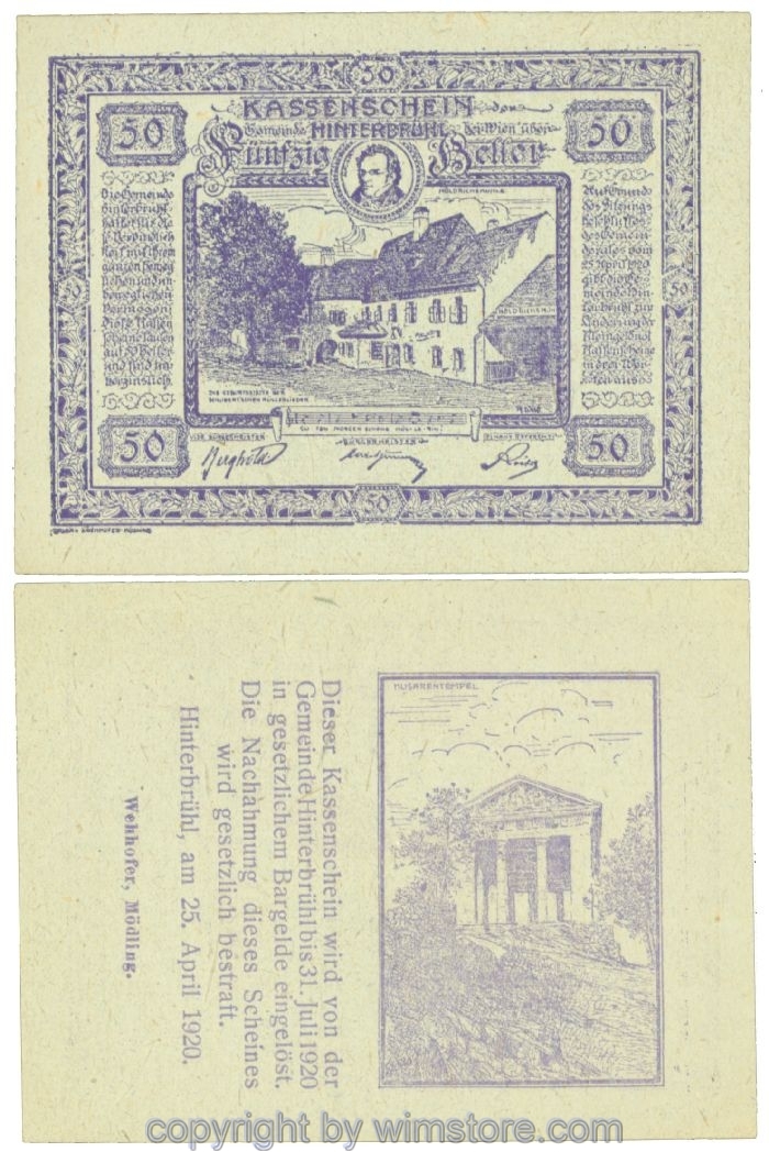 Hinterbrühl, J00376Ib43, 50 Heller; I