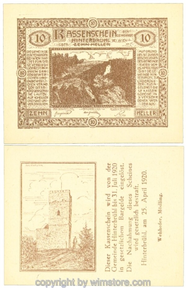 Hinterbrühl, J00376Ib51, 10 Heller; I
