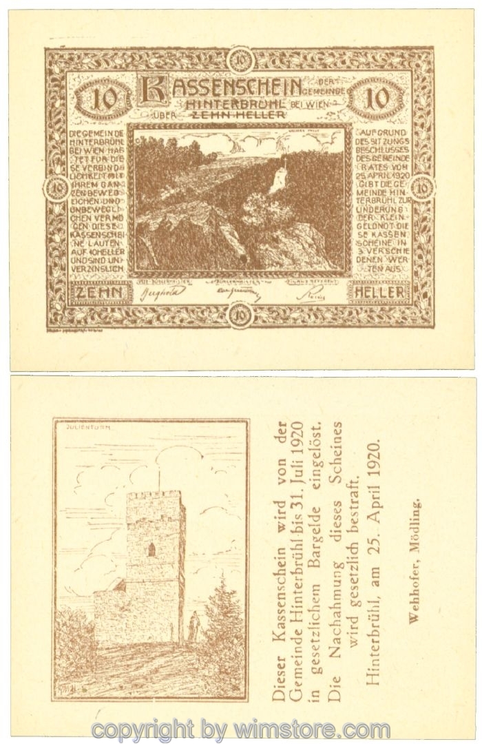Hinterbrühl, J00376Ib51, 10 Heller; I